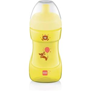 MAM Sports Cup Tazza bambini 330 ml, Biberon acqua e latte per neonati 12+ mesi da viaggio ideale fuori casa, Borraccia neonato ricurva con beccuccio anti-goccia e valvola per flusso libero, Neutro