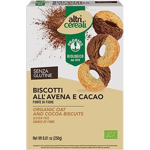 Probios Biscotti all'Avena e Cacao 250 g - Senza Glutine, Senza Olio di Palma, Ricchi di Fibre