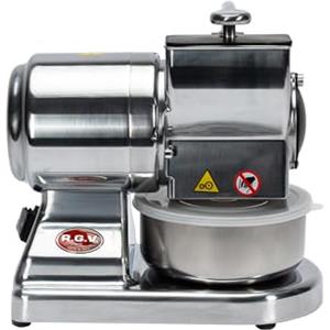 RGV Grattugia elettrica Maxi Essential, prodotta in Italia, rullo professionale in acciaio inossidabile rimovibile e lavabile in lavastoviglie, argento, 450 Watt