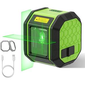 Huepar Livella Laser Verde Autolivellante 30M, Huepar FC011G - Linee Incrociate per Ristrutturazione Casa e Brico Fai da Te, Classe Laser 2, Ricarica USB