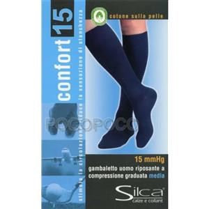 MEDI ITALIA Gambaletto Uomo 15 mmHg in Cotone Marine Taglia 3 - Comfort e Prevenzione