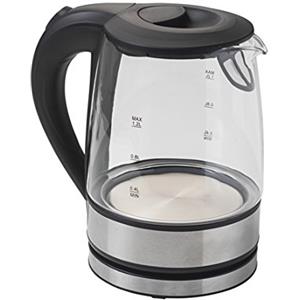 BRANDANI Techno Collection Bollitore Elettrico, Acciaio Inox/Vetro, Metallizzato, Taglia Unica, 1,2 Litri