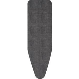 Brabantia Ironing Board Cover D 135x45 cm - Denim Black | 100% Cotton Top Layer with 8mm Foam Padding for Size D Ironing Boards | Durable, Washable, and Easy to Install