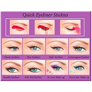 Quick Eyeliner Stickies - Set completo di stencil per eyeliner, per un trucco veloce, 80 pezzi, DE3, 50 g