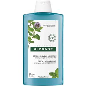 Klorane Shampoo alla Menta Acquatica 400ml - Detox Purificante per Capelli Esposti all'Inquinamento