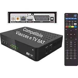 ANFEL Decoder Satellitare HD compatibile con tessera TV satellitare è con tessere Viaccess Bware 540 545, Telecomando Universale 2 in 1 per il ricevitore e la TV