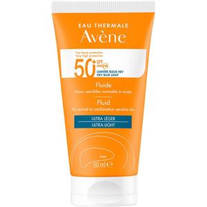 Avene Fluido Solare Viso SPF 50 50ml - Protezione Molto Alta per Pelli Sensibili, Resistente all'Acqua