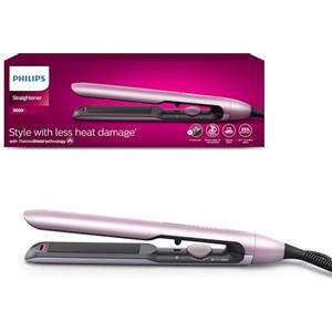 Philips Piastra Serie 5000, tecnologia ThermoShield, agli ioni, piastre con rivestimento in ceramica arricchito con olio di argan, rosa chiaro, modello BHS530/00