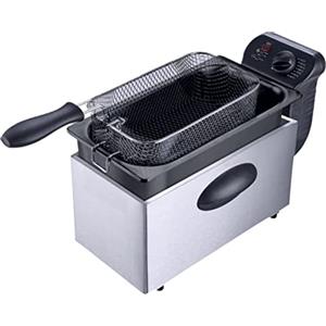 LITTLE BALANCE 8521 Happy Frites Tradition, Friggitrice Elettrica, Vaschetta Staccabile, 3 Litri, Potenza 2000 W, Inox