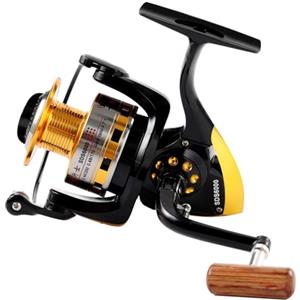 Diwa, mulinello da pesca spinning per acqua salata serie 1000 2000 3000 4000 5000 6000 sinistra/destra intercambiabile per pesca alla carpa, bobina con 10 cuscinetti a sfera, leggero e liscio (2000)