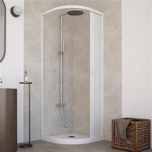 HDcasa HD CASA Box Doccia Semicircolare a Soffietto Modello Roxana, Apertura Laterale Reversibile, Cabina Doccia Salvaspazio in PVC Made in Italy 80x80 cm