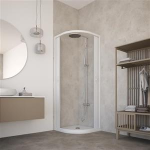 HDcasa HD CASA Box Doccia Semicircolare a Soffietto Modello Roxana, Apertura Centrale Reversibile, Cabina Doccia Salvaspazio in PVC Made in Italy 90x90 cm