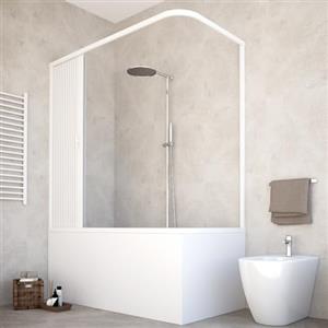 HDcasa HD CASA Box Sopravasca a Soffietto Modello Anja, Apertura Laterale Reversibile, Pannelli in PVC Riducibili, Cabina Doccia Salvaspazio Made in Italy arredo bagno, 70x140 cm