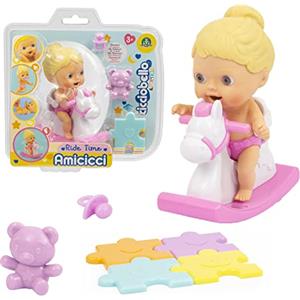 Giochi Preziosi Cicciobello- Amicicci Ride Time, Tenero Bebè Cicciomya con il Ciuccio, il Cavallo a Dondolo e il Pannolino Colorato, per Bambine a Partire dai 3 Anni, CC010200 , Giochi Preziosi