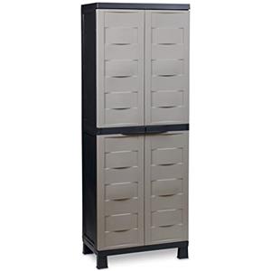 Toomax Armadio Ambition Midi Portascope con 4 Ripiani + vano portascope, Colore Nero/Grigio Tortora