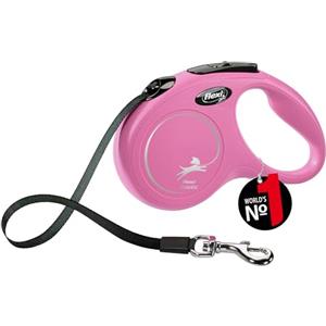 FLEXI Croci Flexi New Classic, Guinzaglio per cani allungabile, 5 Metri/Taglia S - fino a 15 KG, Rosa