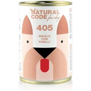 Natural Code 405 Cibo Umido per Cani - Maiale e Piselli 400g - Alimento Completo Senza OGM