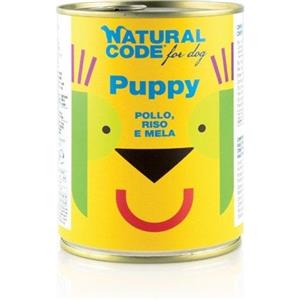 Natural Code Puppy 01 - Cibo Umido per Cani Cuccioli con Pollo, Riso e Mela - 400g