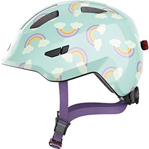 ABUS casco per bambini Smiley 3.0 LED - casco da bici con luce - vestibilità profonda e spazio per il codino - per bambine e bambini