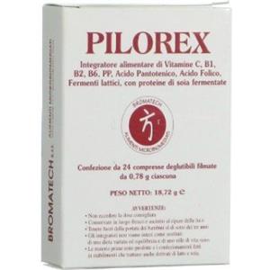 BROMATECH PILOREX 24CPR Laboratori Legren, Integratore Alimentare a base di fermenti lattici e vitamine, favorisce l'equilibrio della flora batterica