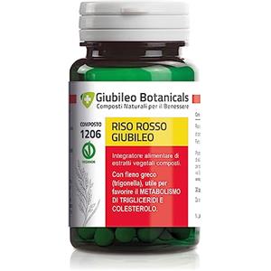 Giubileo Botanicals Integratore 100% naturale con RISO ROSSO e FIENO GRECO utile per favorire il metabolismo di trigliceridi e colesterolo - 30 Capsule.