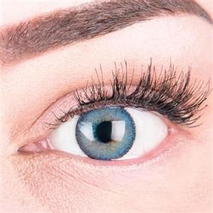 GLAMLENS Lenti a contatto colorate Blue azzurre mensili con porta lenti a contatto -blu naturali in silicone idrogel - 1 coppia (2 pezzi) - DIA 14.0 - senza correzione 0.00 diottrie lente a contatto