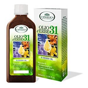 L'Angelica Olio D'Erbe 31, Miscela Oli Essenziali per Diffusore, per Massaggi e Aromaterapia, Tonificante, Rilassante, Flacone da 230 g