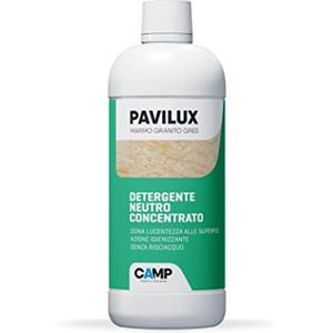 CAMP Pavilux Marmo Granito e Gres - Detersivo Pavimenti Igienizzante, Detergente Pavimenti Non Schiumogeno Senza Risciacquo - Ideale per Rivestimenti in Marmo e Gres - Prodotti Pulizia Casa, 750 ml