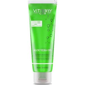 Vitabay Aloe vera gel 250 ml (99,99%) con estratto di cetriolo - Gel aloe vera crema corpo aloe vera - Crema doposole aloe vera - Gel aloe vera nutrisce la pelle e ha un effetto lenitivo ed emolliente