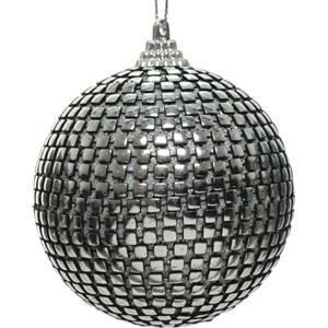 Kaemingk Pallina Grigia con Perle Quadrate d 8 cm