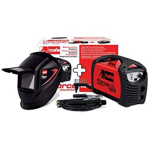 Telwin S.p.a. Saldatrice inverter ventilata ad elettrodo MMA in corrente continua FORCE 165 + maschera saldatore TIGER Telwin
