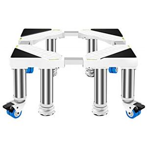 YiHYSj Colonne per Lavatrici e Asciugatrici Basi Mobili Vassoio per Frigorifero Carrello Regolabile Lunghezza/Larghezza 45-65 cm Pesanti Lavastoviglie Stand 360 ° Rotazione - 400 Kg