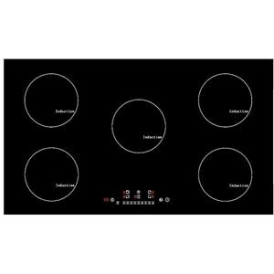 YAZE Piano Cottura Induzione, Piano Cottura Incorporato in Vetroceramica Integrato Con Sensore Controllo Touch, Nero (9300W - 5 Fuochi - 90CM)