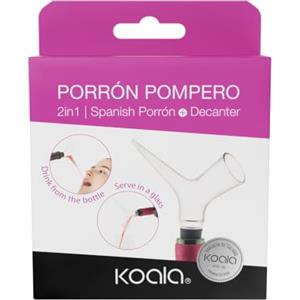 Koala Pompero - Decanter - Oxigenatore di vino 2 in 1, in policarbonato infrangibile - Esperienza divertente e autentica stile spagnolo - Trasparente