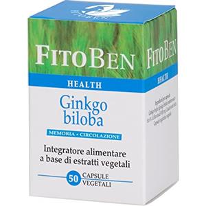 Fitoben | Ginkgo Biloba Integratore Naturale Per il Microcircolo, la Circolazione e per Supportare la Memoria e le Funzioni Cognitive. 50 Capsule Vegetali