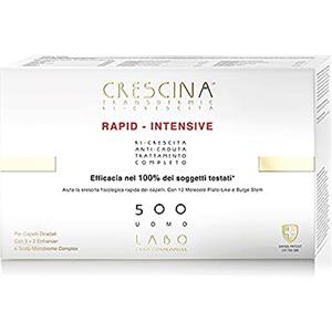 CRESCINA LABO Crescina Transdermic RAPID-INTENSIVE Doppio Trattamento Anticaduta e Ricrescita 500 Uomo 20+20 Fiale Lozione