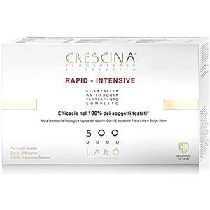 CRESCINA LABO Crescina Transdermic RAPID-INTENSIVE Doppio Trattamento Anticaduta e Ricrescita 500 Uomo 10+10 Fiale