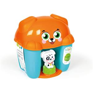 Clementoni Secchiello Dog & Puppy con 6 Mattoncini Morbidi e Personaggio Cucciolo
