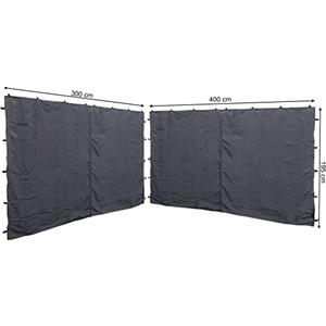 QUICK STAR 2 parti laterali con cerniera per gazebo 3 x 4 m parete laterale antracite RAL 7012