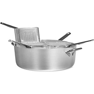 Baldassare Agnelli Pentole Agnelli ALMA15336 Casseruola con 4 Colapasta A Spicchio Alto Spessore 3 Millimetri con Due Maniglie Inox, Diametro 36 cm