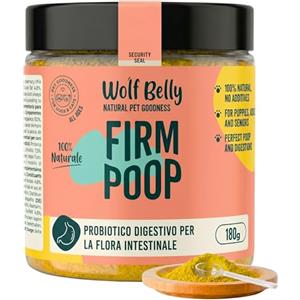 Wolf Belly Natural Pet Goodness Wolf Belly - Probiotico Digestivo per Cani 100% Naturale (180 g) Prebiotici Gastrointestinal in Polvere | Migliora Flora Intestinale & Enzimi Digestivi | Integratore Diarrea - Prodotto in Europa