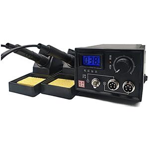 ele ELEOPTION 220V Pirografo Macchina 60W Multifunzione Pirografia Strumento Kit professionale per bruciare il legno (Doppia Penna e Doppia Presa con Display Digitale)