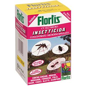 Flortis CT 10.2 Micro, insetticida liquido antizanzare 100ml. Antizanzare giardino contro zanzare, mosche, zecche e altri insetti. Con cipermetrina e tetrametrina. Fino a 20 litri di soluzione diluita