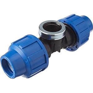 Cornat T610725 - Sistema di irrigazione a T, Tubo in PE, Ø 20 mm, Filettatura Interna, in Polipropilene per Acqua Fredda