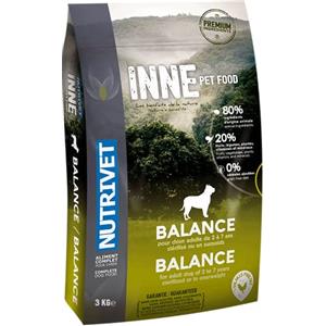 NUTRIVET - INNE CHIEN BALANCE - Crocchette senza cereali - Cane adulto sterilizzato o sovrappeso - Pollame - 80% ingredienti di origine animale - 3 kg