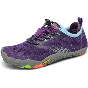 SAGUARO Scarpe Barfoot Minimaliste Bambini Ragazzi Ragazze Antiscivolo Scarpe Multisport per Trail Running/Corsa/Trekking/Palestra/Spiaggia/Scoglio/Immersione/Acqua, Viola, 25 EU