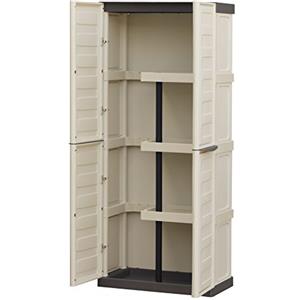 Art Plast S70/PST Armadio alto in plastica, robusto, con portascope, tortora/ecrù