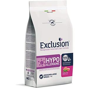 Exclusion Diet Exclusion Maiale & Piselli 12 kg Hypoallergenico per Cani Taglia Media e Grande