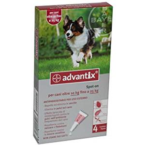 Bayer Advantix, Spot per Cani 10-25 kg, 4 Pipette X 2.5 ml