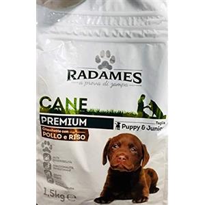 RADAMES Premium 1,5 kg - Crocchette per Cane con Pollo e Riso - Taglia Puppy & Junior (A Prova di Zampa)